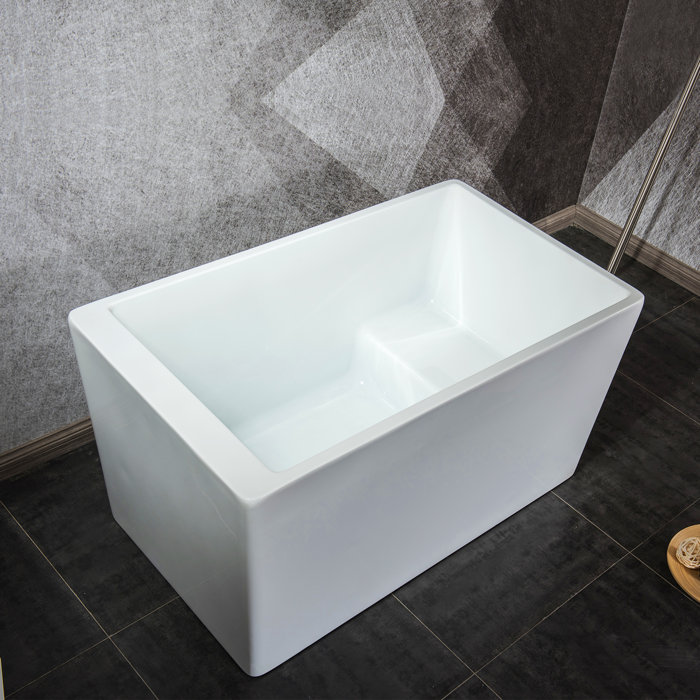FACTORY UNION 47" x 28" Freestanding Soaking Acrylic Bathtub with